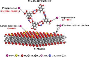 Mn–Co-BTC@MOF/S-MXene composite with superior efficiency for Pb(II) ion removal: Mechanistic and DFT study