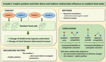 Invaders’ trophic position and their direct and indirect relationship influence on resident food webs