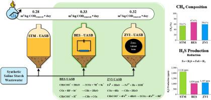 Enhancing bioenergy recovery from biomass-rich saline starch wastewater via advanced UASB Systems: Roles of bioelectrochemical and iron-based strategies