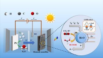 In situ transform of Bi plate into highly-active Bi nanofilm for photoelectrocatalytic CO2 reduction to formate