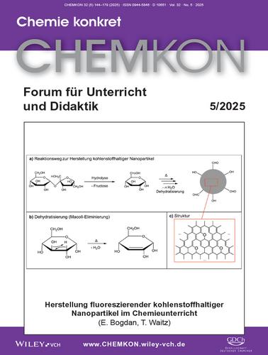 Titelbild: Herstellung fluoreszierender kohlenstoffhaltiger Nanopartikel im Chemieunterricht (CHEMKON 5/2025)
      Titelbild: Fabrication of Carbon-containing Nanoparticles in Chemistry Class (CHEMKON 5/2025)