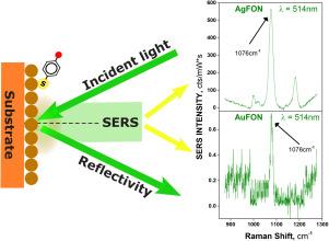 Green plasmonic mode in AgFON structures: A pathway to enhanced SERS sensitivity