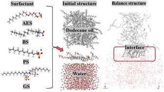 Study on the interfacial properties of binary surfactants at the oil–water interface using molecular dynamics approaches†