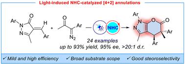 Stereoselective synthesis of pyrano[2,3-c]pyrazolone derivatives via light-induced NHC catalyzed [4 + 2] annulations†