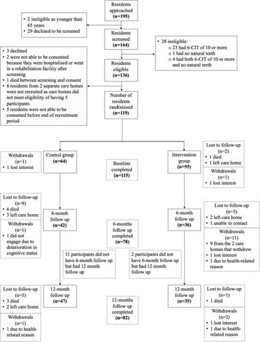 Improving the Oral Health of Older People in Care Homes: Results From a Randomised Feasibility Study