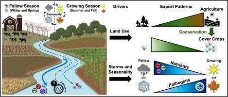 Seasonality interacts with mixed land use and conservation in controlling patterns of nutrient and pathogen export from agricultural watersheds