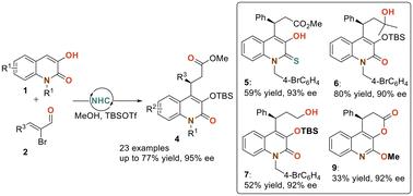 Asymmetric [3 + 3] annulation of 3-hydroxyquinolin-2-ones via NHC organocatalysis†