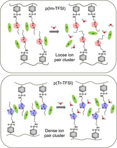 Polar Perturbations of Dipolar Interactions in Azole-Based Poly(ionic liquids)