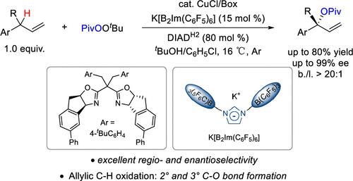 Copper-Catalyzed Highly Efficient and Asymmetric Allylic C–H Oxidation of 3-Aryl-Substituted Terminal Alkenes