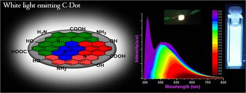 One-Step Synthesis of Amine-Functionalized White-Light-Emitting Carbon Dots and Temperature-Dependent Photoluminescence Studies