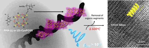 Chiral Silica with a Helical Structure Formed Using Polymethacrylate-Functionalized Polyhedral Oligomeric Silsesquioxane with Hepta-Cysteine as Template