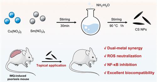 Multifunctional Bioactive Cu–Sm-Based Nanozyme Systems for Psoriasis Therapy