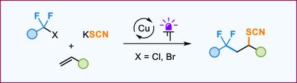 Copper/Bis(imine)-Catalyzed Fluoroalkylative Thiocyanation of Unactivated Alkenes