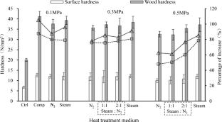 Effects of pressurized N2 and steam as heating medium on the set recovery of surface compressed white poplar (Populus tomentosa)
