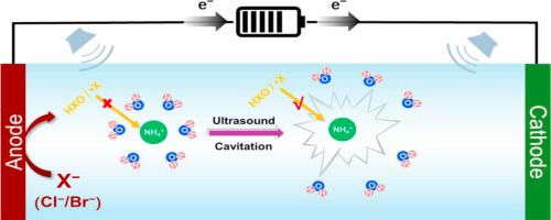 Highly efficient electrochemical oxidation of ammonium in strong acid via low-frequency sonication: The role of ammonium desolvation