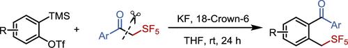 Insertion of Arynes into the C–C σ-Bond of α-Pentafluorosulfanyl Ketones: Access to 2-(Pentafluorosulfanyl)methyl Benzophenones