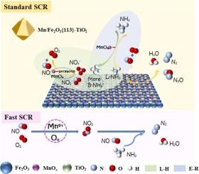 Unveiling the enhancement mechanism of NH3-SCR performance in Mn-modified α-Fe2O3 on Fe2O3-TiO2 catalysts with varied crystal facets