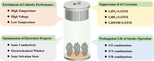 Utilization and Advancement of an Electrolyte Containing Mixed Electrolyte Salts in Electrochemical Energy Storage Devices Mainly Based on Lithium-Ion Batteries