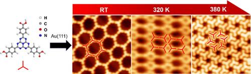 Deprotonation-Induced Structural Evolution in the Self-Assembled Submonolayer of Heptaazaphenalene-Tribenzoic Acid on Au(111)