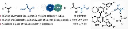 Enantioselective Access to Chiral γ-Ketoamides via Photoredox Catalyzed Carbamoyl Radical Addition/Asymmetric Protonation