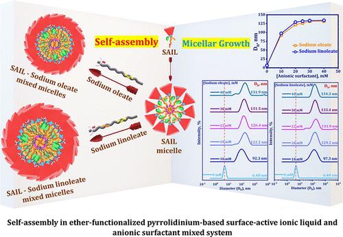 Addressing the Interaction of Ether-Functionalized Pyrrolidinium-Based Surface-Active Ionic Liquid with Anionic Surfactants: A Tensiometric and Computational Simulation Study