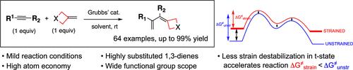 Strain-Enabled Ene–Yne Metathesis with Atom Economy: Access to Strained and Highly Substituted 1,3-Dienes