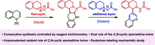 Dual Role of C,N-Cyclic Azomethine Imine as a Dipole and an Oxidant in the Synthesis of Pyrazolidine-Fused Tetrahydroquinolines and C3-Functionalized Quinolines