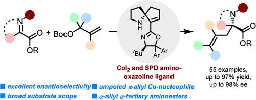 Catalytic Asymmetric Synthesis of α-Allyl α-Tertiary Aminoesters from α-Iminoesters and “Umpoled” π-Allyl Co Nucleophiles
