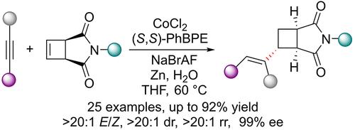 Cobalt-Catalyzed Regio-, Diastereo-, and Enantioselective Reductive Coupling of Internal Alkynes with Cyclobutenes