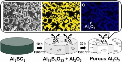 Preparation of Porous Al2O3 via Oxidation of Al3BC3