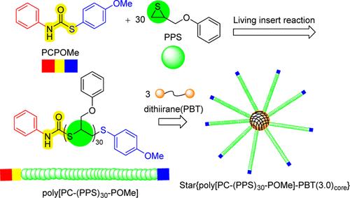 Synthesis and Structural/Physical Properties of Well-Defined Linear and Star-Shaped Polysulfides Constructed by Controlled Insertion Reaction of Thiirane and Carbamic Acid Thioester