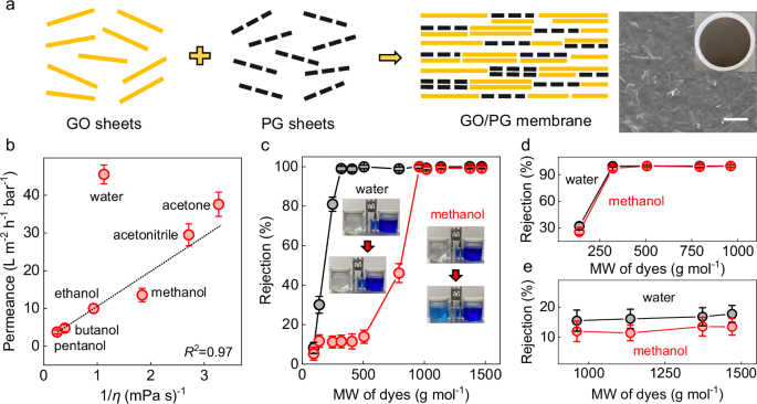 Smart and solvent-switchable graphene-based membrane for graded molecular sieving