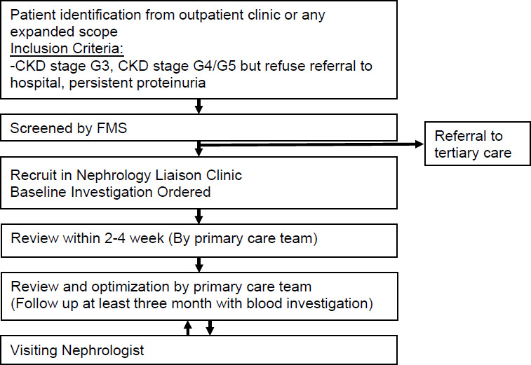 Clinical outcomes of the pilot project Nephrology Liaison Clinic in a primary care clinic: A retrospective observational study.