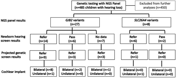 The Importance of Newborn Genetic Screening for Early Identification of GJB2 and SLC26A4 Related Hearing Loss.