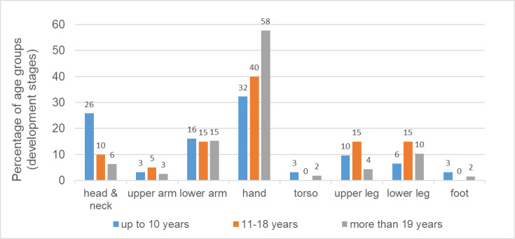 Bite injuries at a level 1 trauma center in Germany.