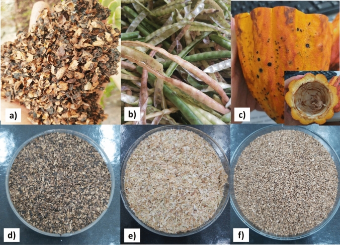 Study of the pretreatment and hydrolysis of a mixture of coffee husk, cowpea bean husk and cocoa pod for bacterial cellulose production.