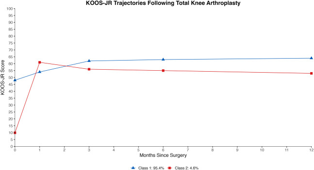 Growth Mixture Modeling of Patient-reported Outcomes After Total Knee Arthroplasty: No Recovery Trajectory Shows Postoperative Decline or Stagnation.