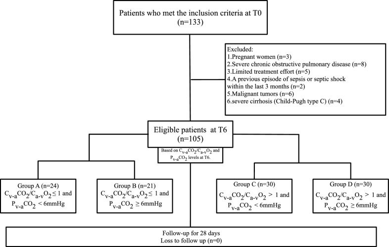 Combination of C<sub>v-a</sub>CO<sub>2</sub>/C<sub>a-v</sub>O<sub>2</sub> and P<sub>v-a</sub>CO<sub>2</sub> as markers of resuscitation or microcirculation in patients with septic shock: a pilot study.
