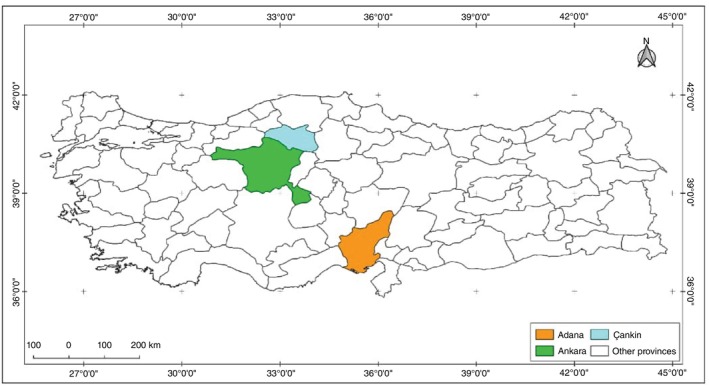 Molecular evidence of Wolbachia and Orthoflavivirus infection in field-collected mosquitoes in three provinces of Türkiye.
