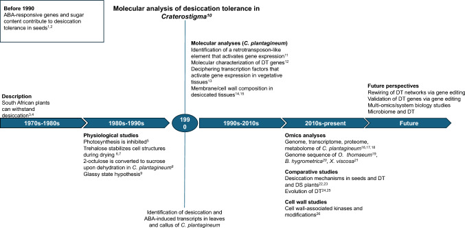 Unravelling the molecular network of desiccation tolerance in resurrection plants started with the model plant Craterostigma plantagineum.