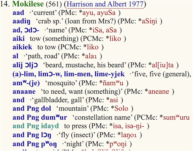 The Austronesian and the Micronesian Comparative Dictionaries as CLDF datasets.