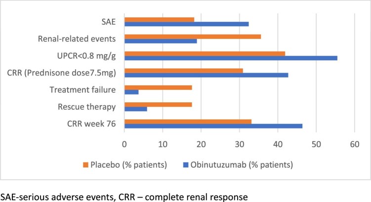Efficacy and safety of obinutuzumab in active lupus nephritis.
