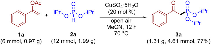 Synthesis of β-ketophosphonates through aerobic copper(II)-mediated phosphorylation of enol acetates.