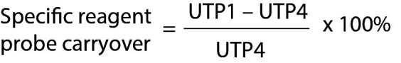 Cumulative IgG reagent carryover detected in carryover evaluation of urinary total protein testing using AU5800 biochemistry analyzer.