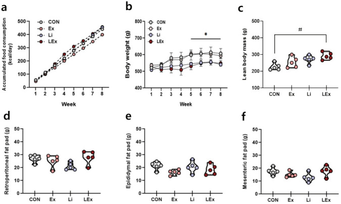 Effects of low-intensity endurance exercise and low-dose lithium chloride administration on muscle atrophy in high-fat diet induced obese rats.
