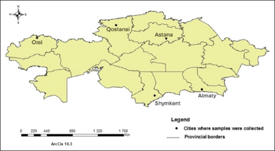 Prevalence, risk factors, and zoonotic implications of gastrointestinal parasites in urban cats in Kazakhstan: A cross-sectional multicity study.