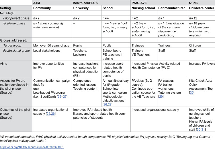The challenge of participatory projects for physical activity promotion: What to scale and how to scale?