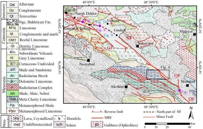 The NW extension of the Nahavand Fault along the Main Recent Fault, west Iran.