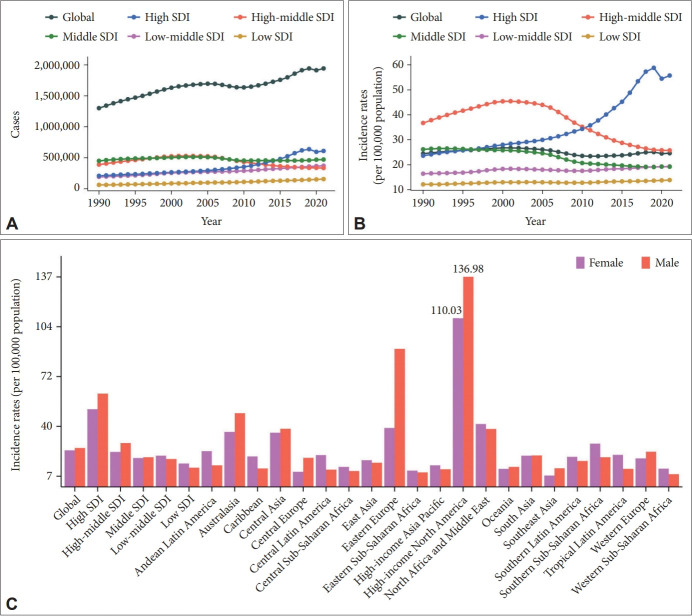 A Global Perspective on Incidence and Regional Trends of Opioid Use Disorders From 1990 to 2021.