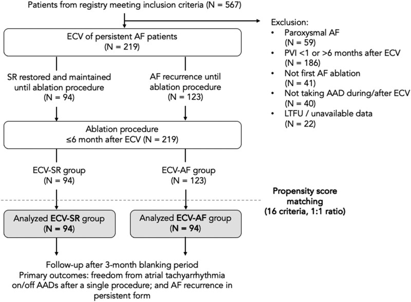 Impact of response to electrical cardioversion before catheter ablation for persistent atrial fibrillation: a propensity score-matched analysis.